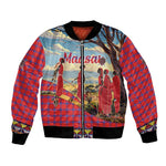 Maasai Adumu Dance Bomber Jacket Shuka Pattern - Kenya Safari