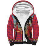 Maasai Adumu Dance Sherpa Hoodie Shuka Pattern - Kenya Safari