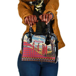 Maasai Adumu Dance Shoulder Handbag Shuka Pattern - Kenya Safari