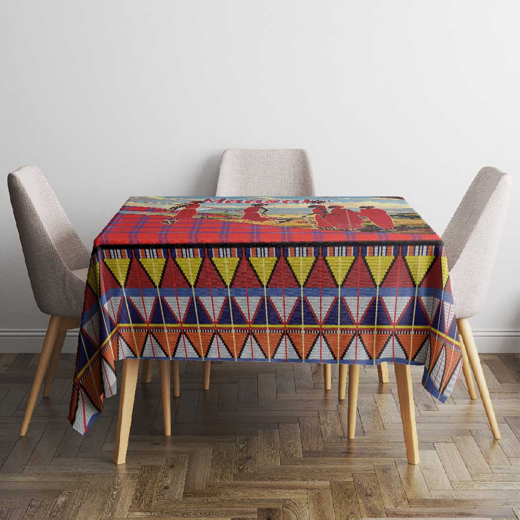 Maasai Adumu Dance Tablecloth Shuka Pattern - Kenya Safari