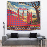 Maasai Adumu Dance Tapestry Shuka Pattern - Kenya Safari