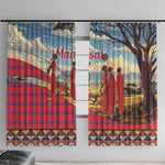 Maasai Adumu Dance Window Curtain Shuka Pattern - Kenya Safari