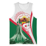 Algeria Independence Day Basketball Jersey Coat Of Arms With Maqam Echahid - African Pride