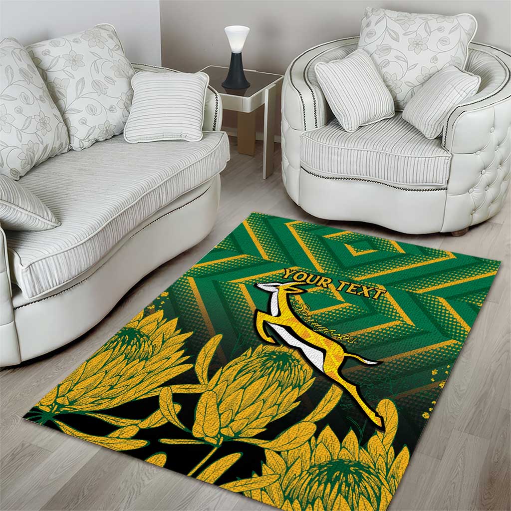 South Africa Rugby Custom Area Rug Go Springboks Go
