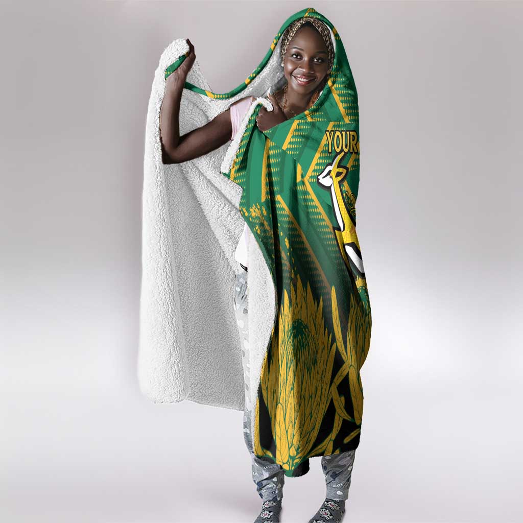 South Africa Rugby Custom Hooded Blanket Go Springboks Go