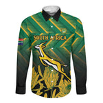South Africa Rugby Custom Long Sleeve Button Shirt Go Springboks Go