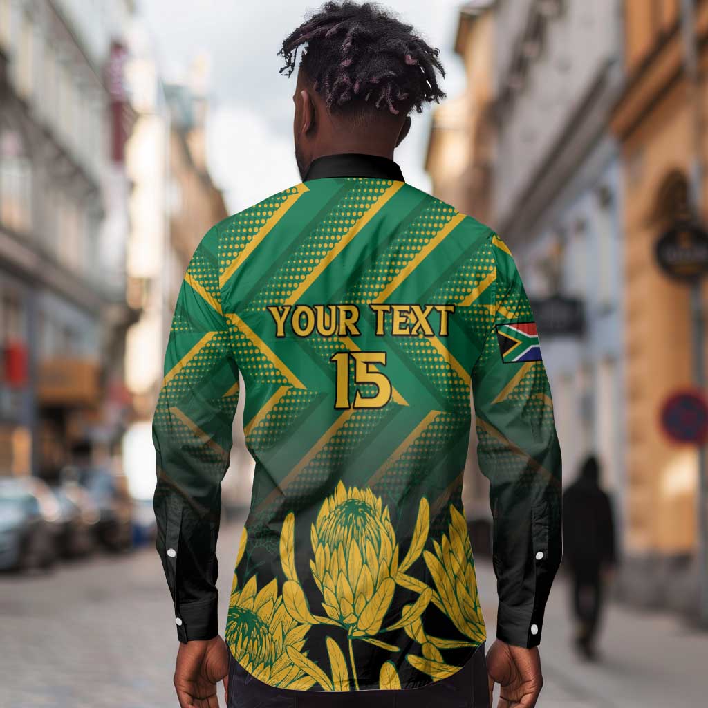 South Africa Rugby Custom Long Sleeve Button Shirt Go Springboks Go