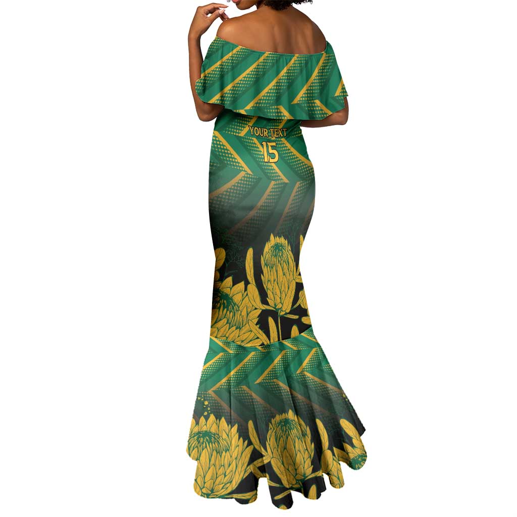 South Africa Rugby Custom Mermaid Dress Go Springboks Go