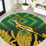 South Africa Rugby Custom Round Carpet Go Springboks Go