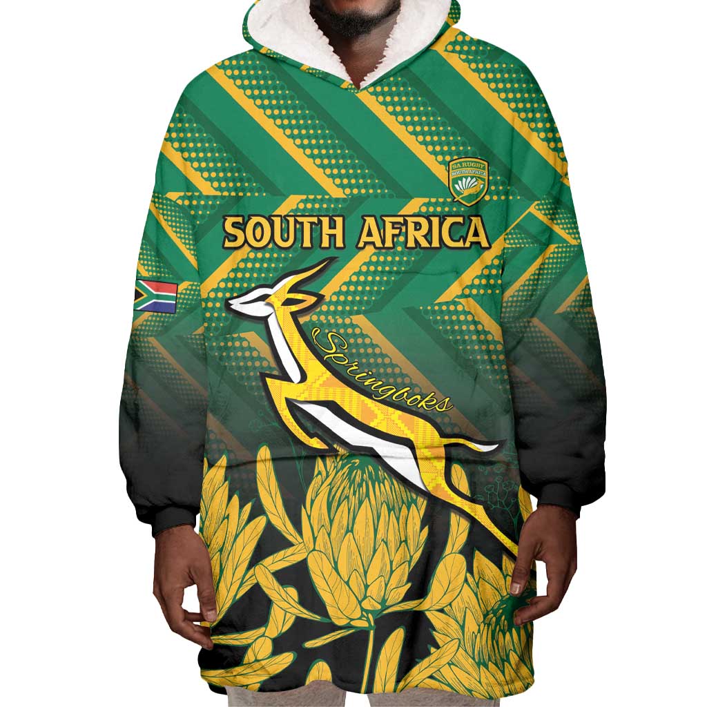 South Africa Rugby Custom Wearable Blanket Hoodie Go Springboks Go