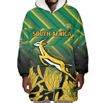 South Africa Rugby Custom Wearable Blanket Hoodie Go Springboks Go