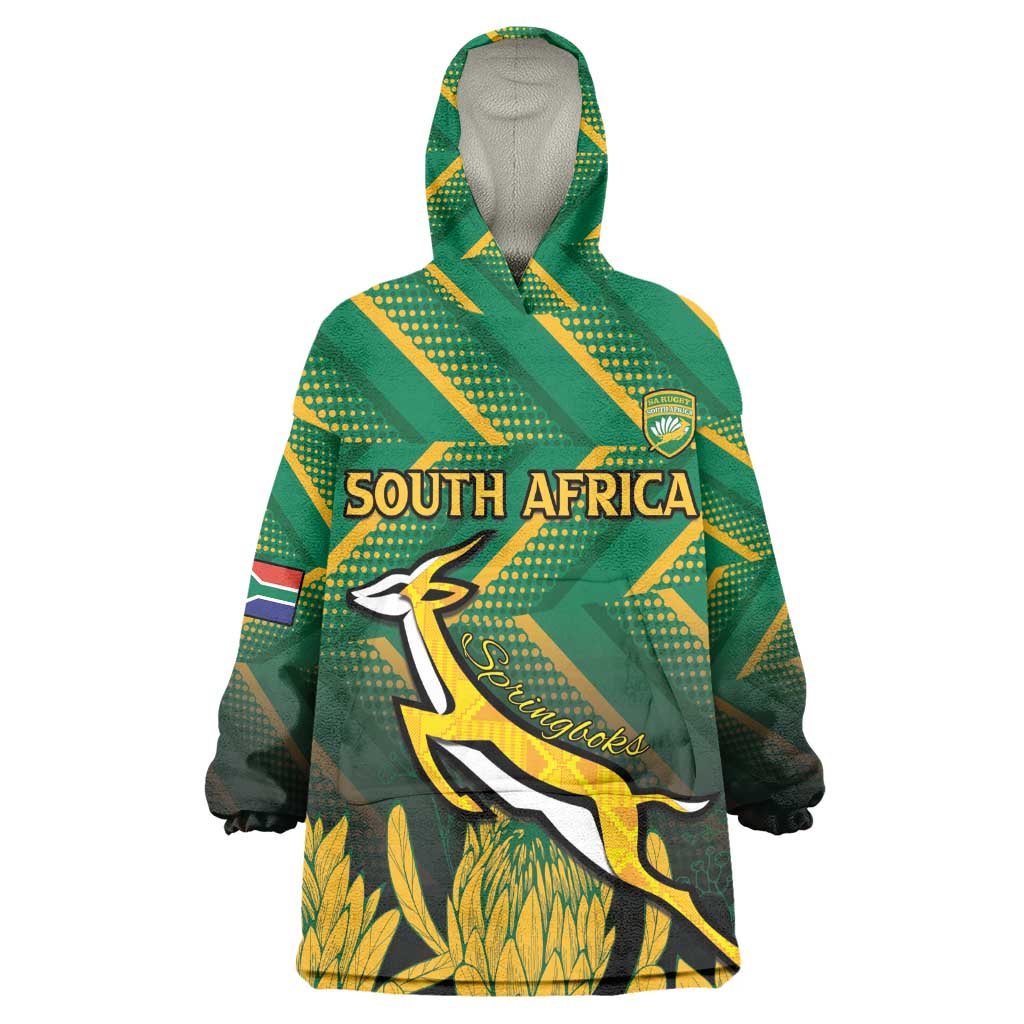 South Africa Rugby Custom Wearable Blanket Hoodie Go Springboks Go