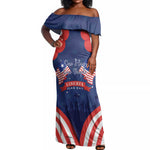 Personalized Liberia Flag Day Off Shoulder Maxi Dress One Flag One People - African Pride