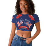 Personalized Liberia Flag Day Raglan Cropped T shirt One Flag One People - African Pride