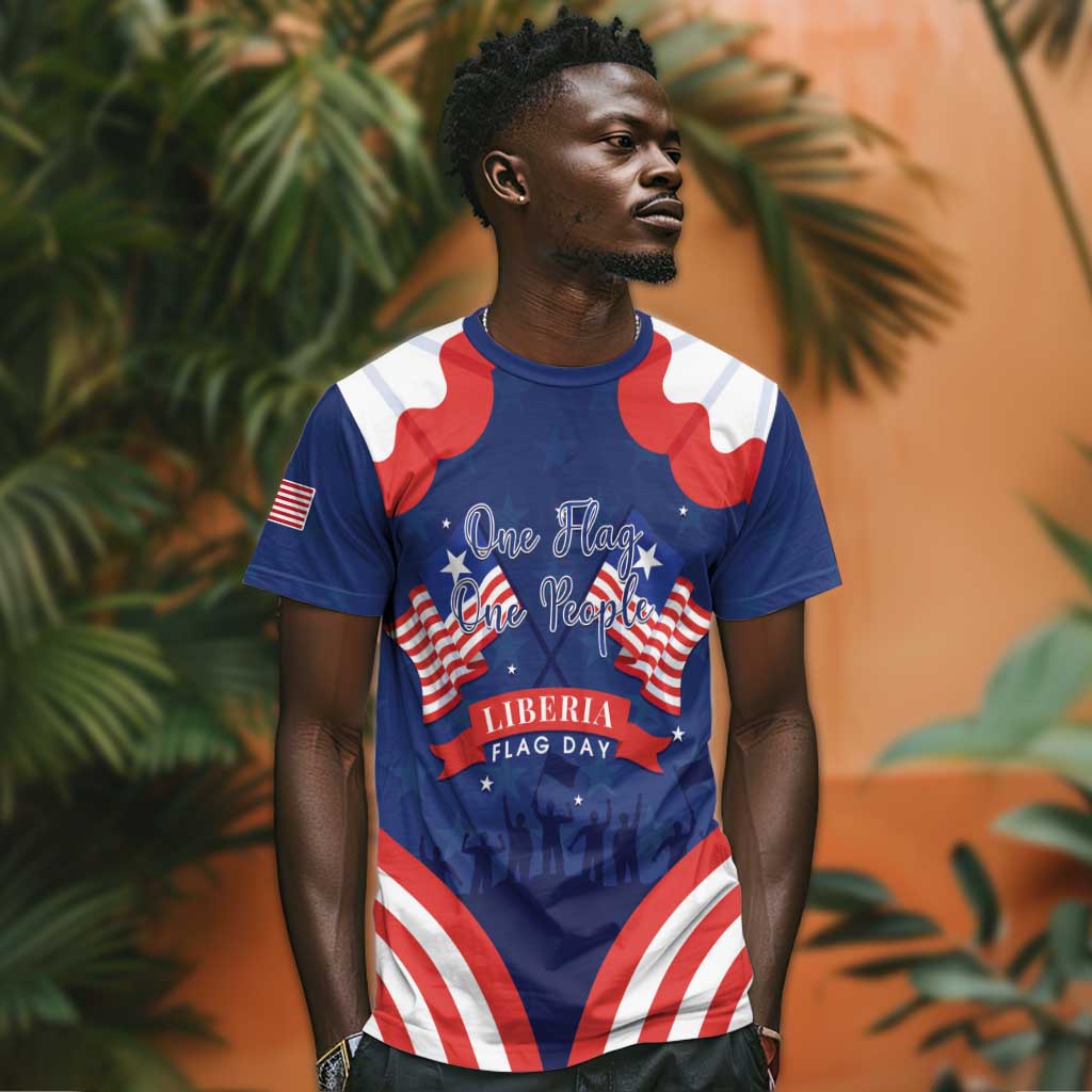 Personalized Liberia Flag Day T shirt One Flag One People - African Pride