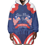 Personalized Liberia Flag Day Wearable Blanket Hoodie One Flag One People - African Pride