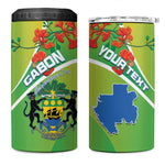 Personalized Gabon Independence Day 4 in 1 Can Cooler Tumbler Gradient Style - African Pride