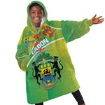 Personalized Gabon Independence Day Kid Wearable Blanket Hoodie Gradient Style - African Pride