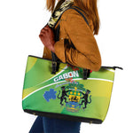 Gabon Independence Day Leather Tote Bag Gradient Style - African Pride