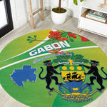 Gabon Independence Day Round Carpet Gradient Style - African Pride