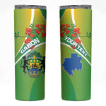 Personalized Gabon Independence Day Skinny Tumbler Gradient Style - African Pride