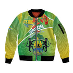 Personalized Gabon Independence Day Sleeve Zip Bomber Jacket Gradient Style - African Pride