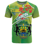 Personalized Gabon Independence Day T shirt Gradient Style - African Pride