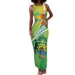 Personalized Gabon Independence Day Tank Maxi Dress Gradient Style - African Pride