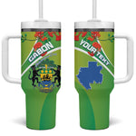 Personalized Gabon Independence Day Tumbler With Handle Gradient Style - African Pride