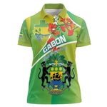 Personalized Gabon Independence Day Women Polo Shirt Gradient Style - African Pride