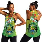 Personalized Gabon Independence Day Women Racerback Tank Gradient Style - African Pride