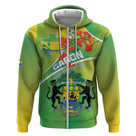 Personalized Gabon Independence Day Zip Hoodie Gradient Style - African Pride