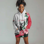 Personalized Sudan Hoodie Dress Sudanese Secretary Bird With Hibiscus - African Pride