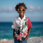 Personalized Sudan Kid Hawaiian Shirt Sudanese Secretary Bird With Hibiscus - African Pride