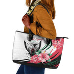 Sudan Leather Tote Bag Sudanese Secretary Bird With Hibiscus - African Pride