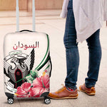 Sudan Luggage Cover Sudanese Secretary Bird With Hibiscus - African Pride