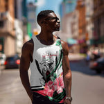 Personalized Sudan Men Tank Top Sudanese Secretary Bird With Hibiscus - African Pride