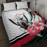 Sudan Quilt Bed Set Sudanese Secretary Bird With Hibiscus - African Pride