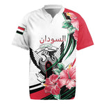 Personalized Sudan Rugby Jersey Sudanese Secretary Bird With Hibiscus - African Pride