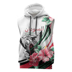 Personalized Sudan Sleeveless Hoodie Sudanese Secretary Bird With Hibiscus - African Pride