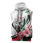Personalized Sudan Sleeveless Zip Hoodie Sudanese Secretary Bird With Hibiscus - African Pride