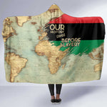 Pan-African Flag Day Hooded Blanket African Map - Vintage Style - African Pride
