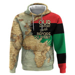 Pan-African Flag Day Hoodie African Map - Vintage Style - African Pride