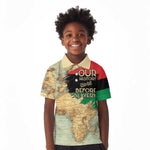 Pan-African Flag Day Kid Polo Shirt African Map - Vintage Style - African Pride