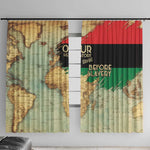Pan-African Flag Day Window Curtain African Map - Vintage Style - African Pride