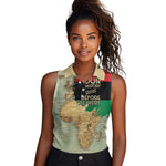 Pan-African Flag Day Women Sleeveless Polo Shirt African Map - Vintage Style - African Pride