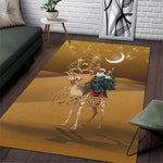 Afro Christmas in Sahara Morocco Area Rug Black Santa Riding Camel - African Pride