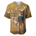 Afro Christmas in Sahara Morocco Baseball Jersey Black Santa Riding Camel - African Pride