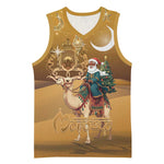 Afro Christmas in Sahara Morocco Basketball Jersey Black Santa Riding Camel - African Pride