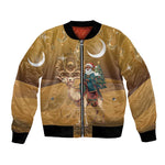 Afro Christmas in Sahara Morocco Bomber Jacket Black Santa Riding Camel - African Pride